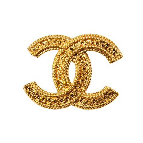 brooch chanel logo gold|authentic Chanel brooches.